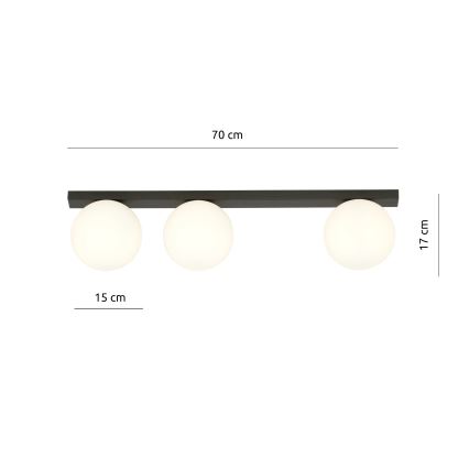 Griestu lampa FIT 3xE14/10W/230V melna/balta