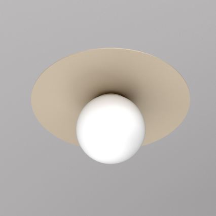 Griestu lampa FLAT 1xE27/15W/230V Ø 35 cm bēša