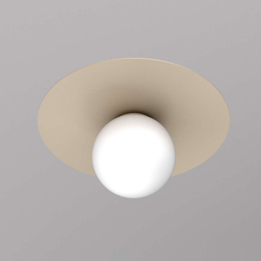 Griestu lampa FLAT 1xE27/15W/230V Ø 35 cm bēša