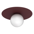 Griestu lampa FLAT 1xE27/15W/230V, Ø 35 cm, burgundijas krāsā