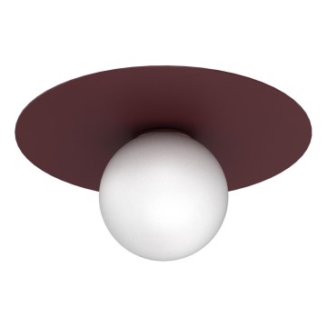 Griestu lampa FLAT 1xE27/15W/230V, Ø 35 cm, burgundijas krāsā
