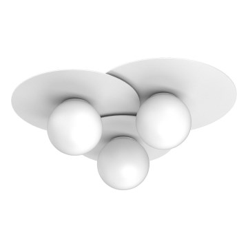 Griestu lampa FLAT 3xE27/15W/230V 55x60 cm balta