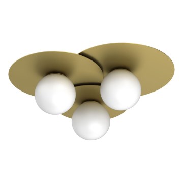Griestu lampa FLAT 3xE27/15W/230V 55x60 cm zelta