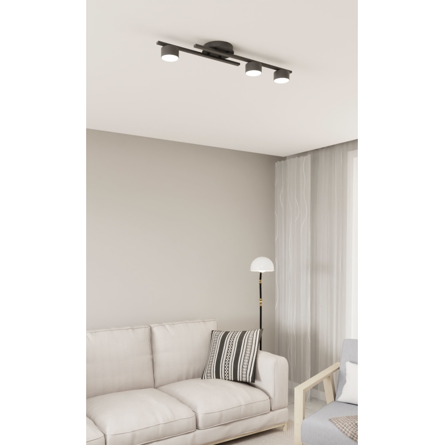 Griestu lampa FRAGMENT 3xGX53/12W/230V melna