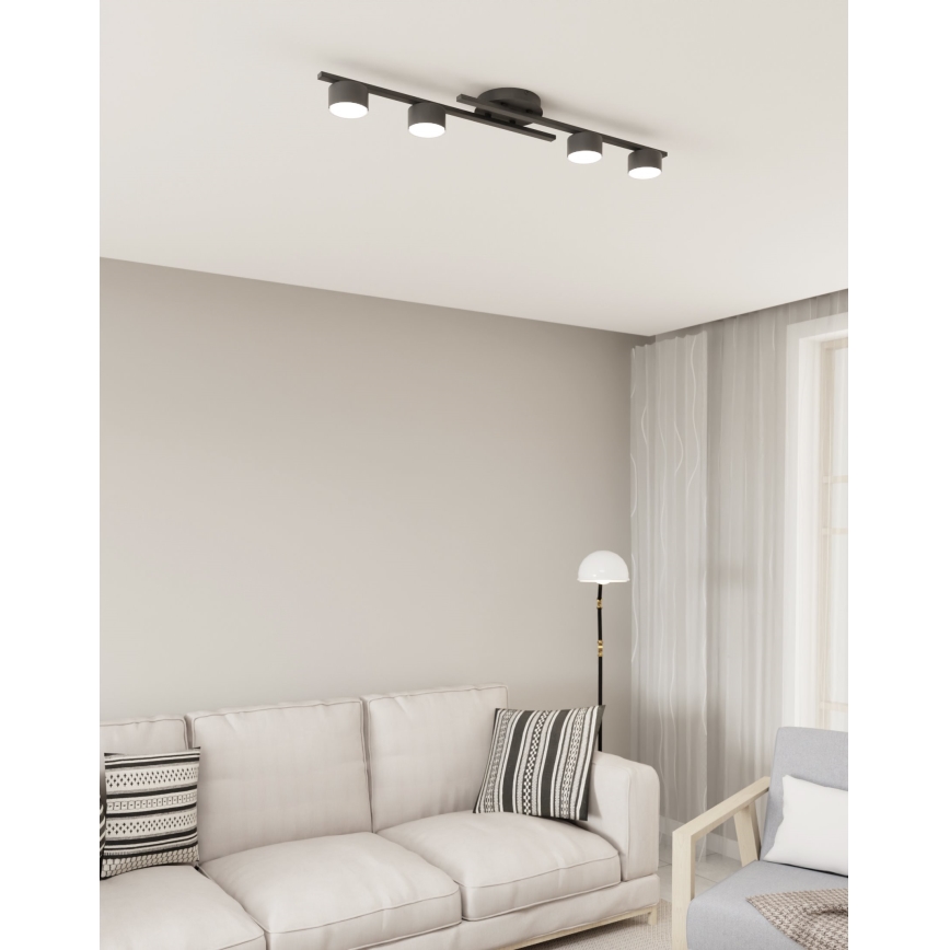 Griestu lampa FRAGMENT 4xGX53/12W/230V melna
