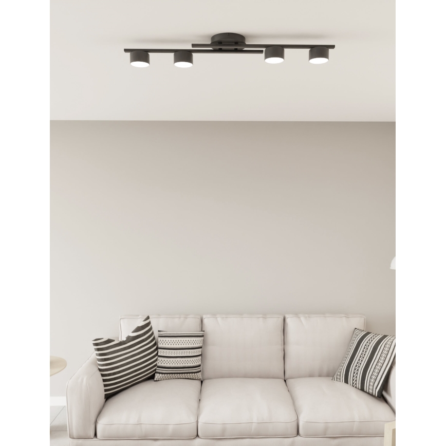 Griestu lampa FRAGMENT 4xGX53/12W/230V melna