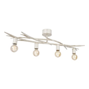 Griestu lampa GARNISH 4xE27/15W/230V balta/patina