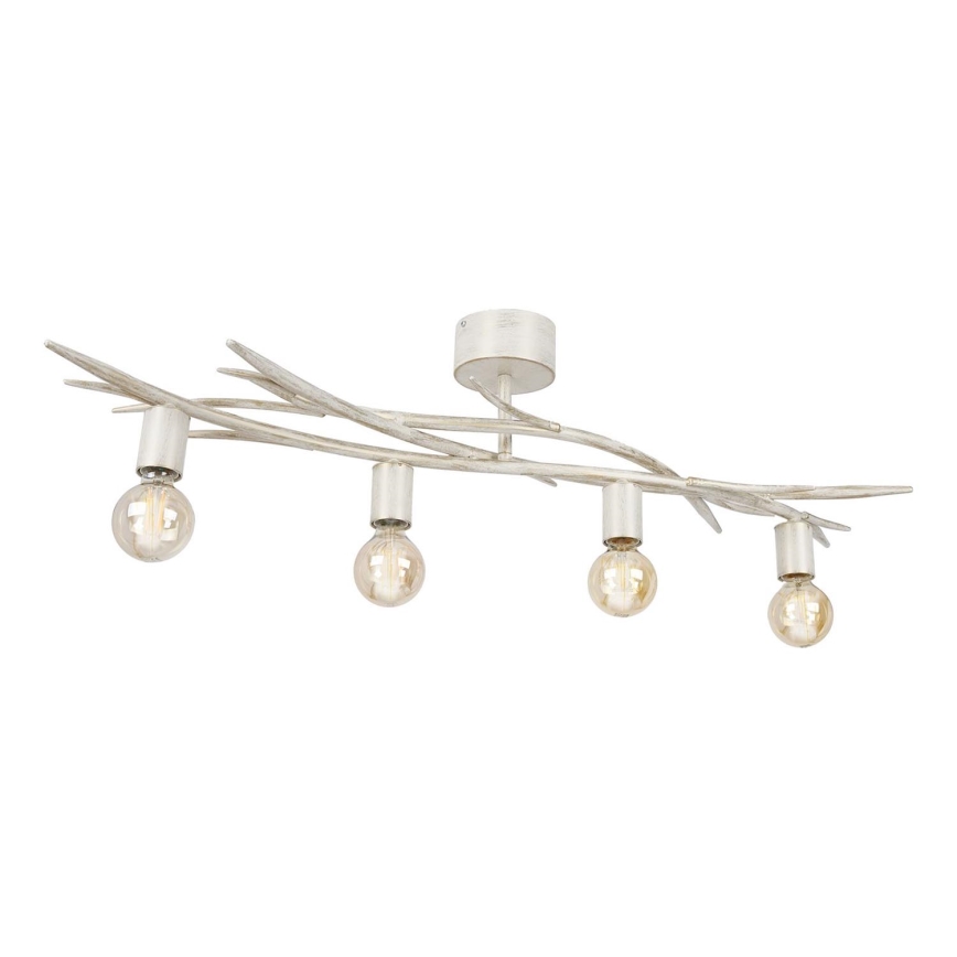 Griestu lampa GARNISH 4xE27/15W/230V balta/patina