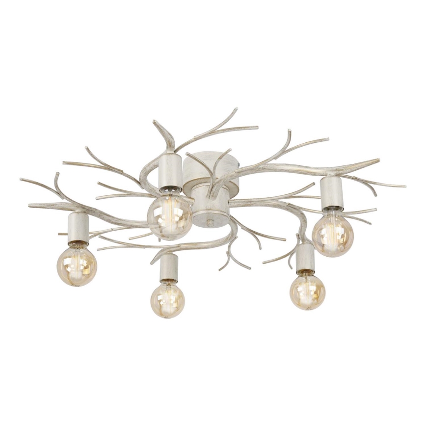 Griestu lampa GARNISH 5xE27/15W/230V balta/patina
