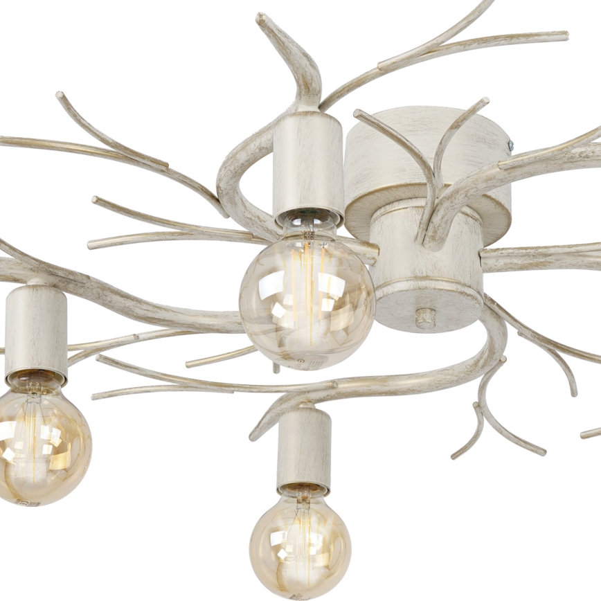 Griestu lampa GARNISH 5xE27/15W/230V balta/patina
