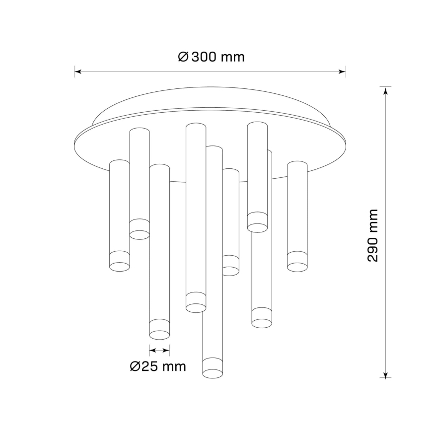 Griestu lampa GLAM 9xG9/8W/230V melna