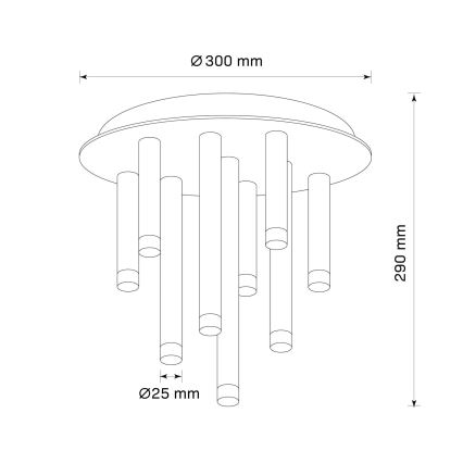 Griestu lampa GLAM 9xG9/8W/230V zelta