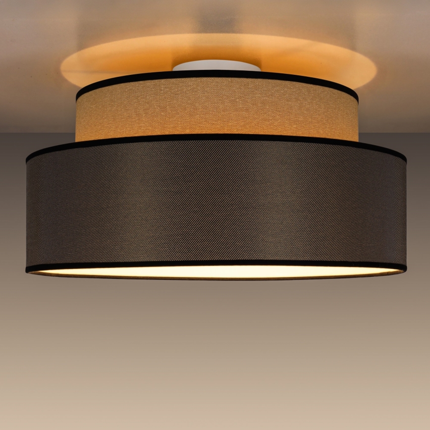 Griestu lampa GRACE 1xE27/60W/230V bēša/brūna