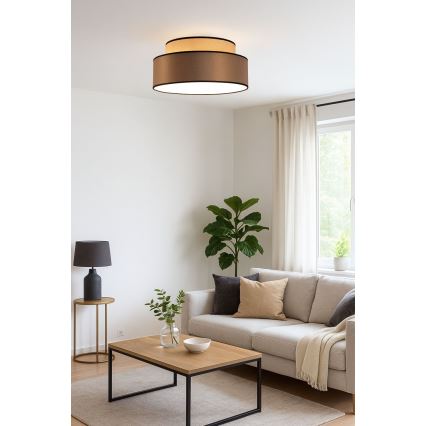 Griestu lampa GRACE 1xE27/60W/230V bēša/brūna
