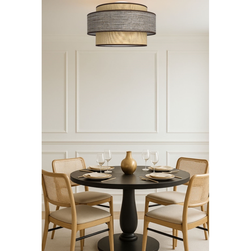 Griestu lampa GRACE 1xE27/60W/230V bēša/brūna