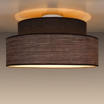 Griestu lampa GRACE 1xE27/60W/230V brūna/bēša