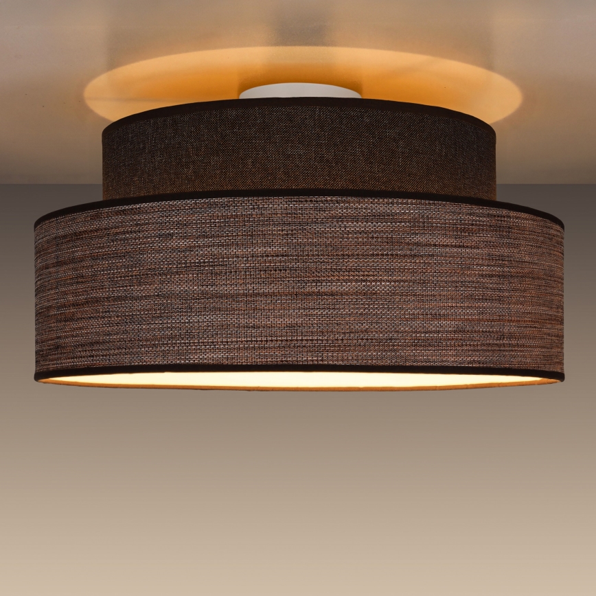 Griestu lampa GRACE 1xE27/60W/230V brūna/bēša