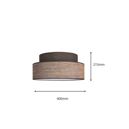 Griestu lampa GRACE 1xE27/60W/230V brūna/bēša