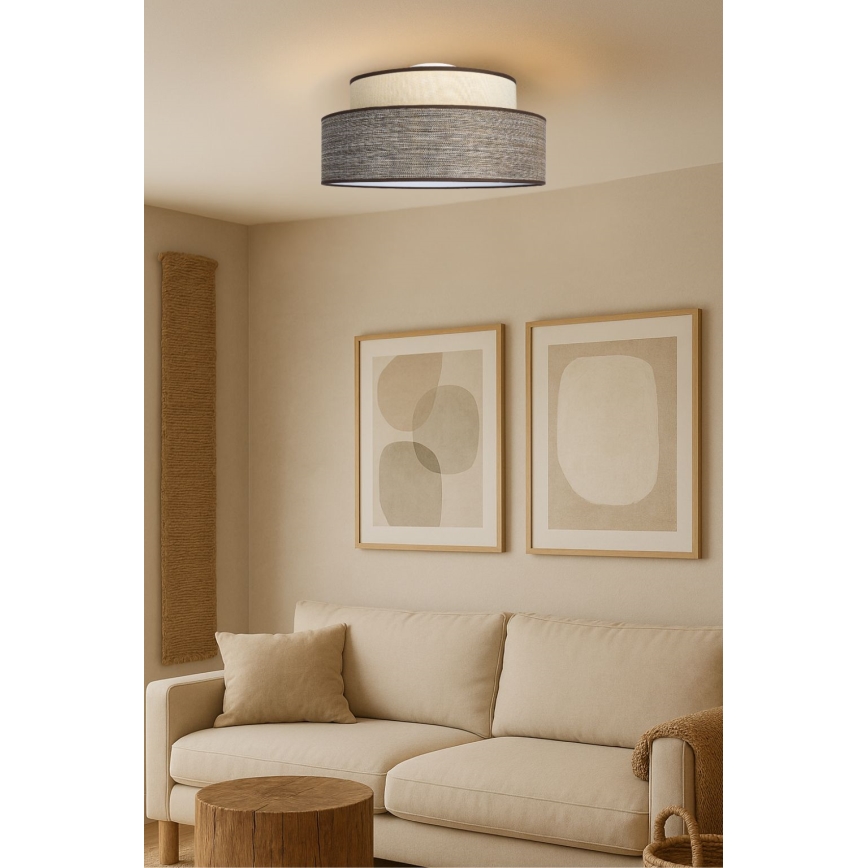 Griestu lampa GRACE 1xE27/60W/230V krēmkrāsa/brūna