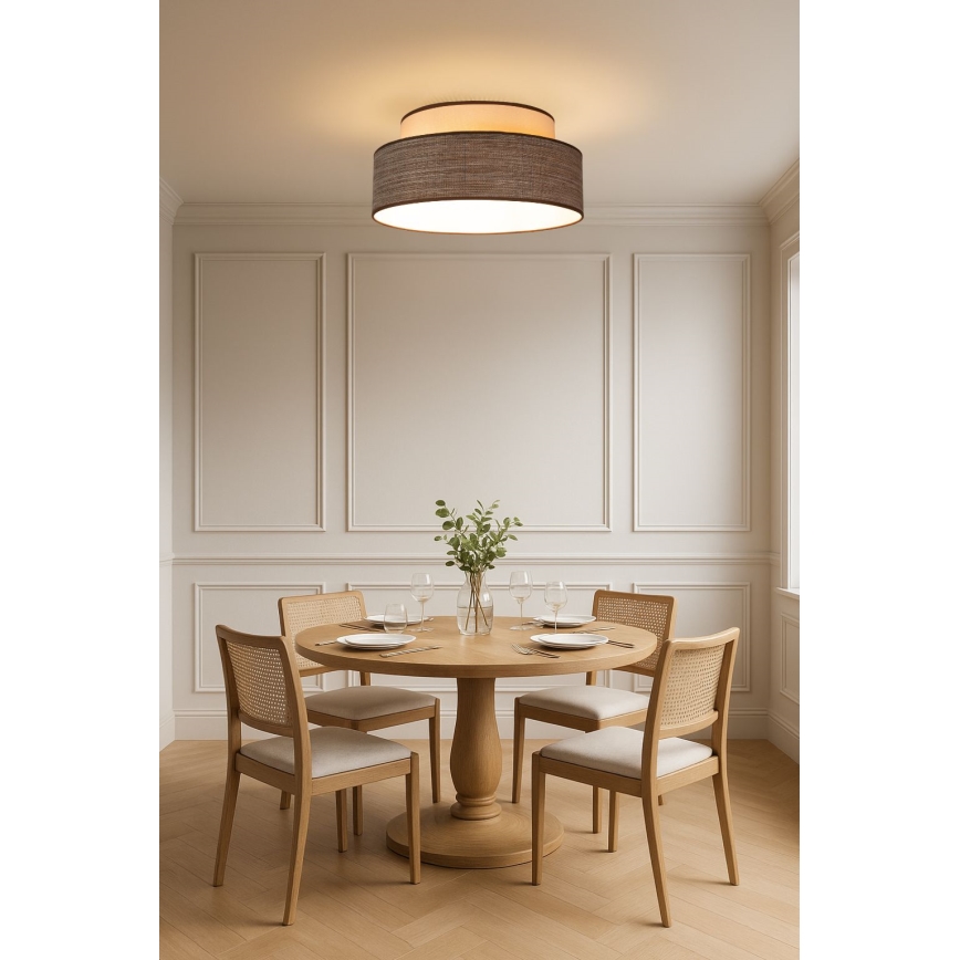 Griestu lampa GRACE 1xE27/60W/230V krēmkrāsa/brūna