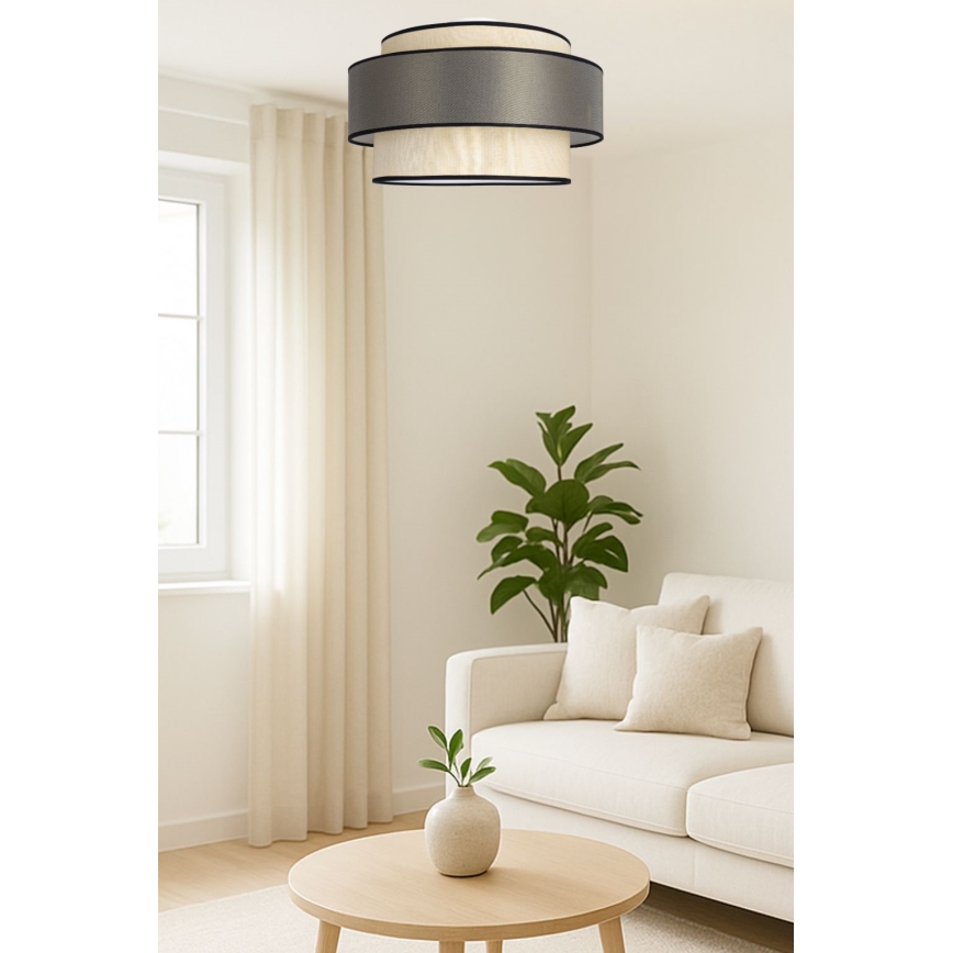 Griestu lampa GRACE 1xE27/60W/230V krēmkrāsa/pelēka