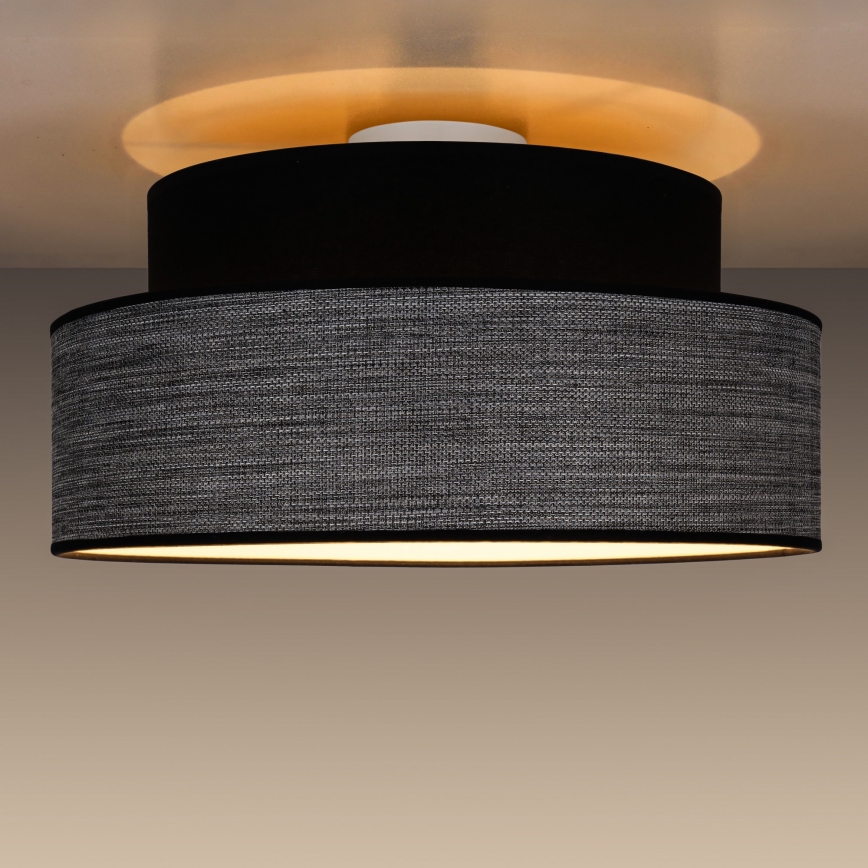 Griestu lampa GRACE 1xE27/60W/230V melna/pelēka