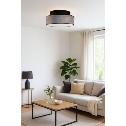Griestu lampa GRACE 1xE27/60W/230V melna/pelēka