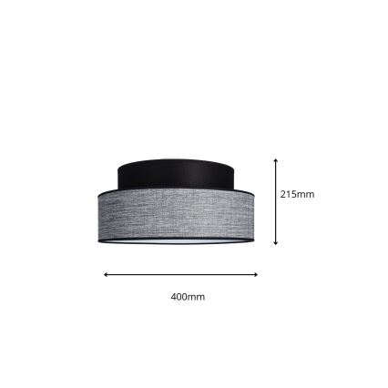 Griestu lampa GRACE 1xE27/60W/230V melna/pelēka