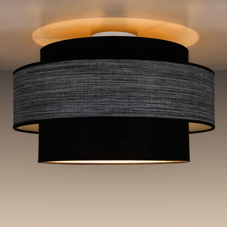 Griestu lampa GRACE 1xE27/60W/230V melna/pelēka