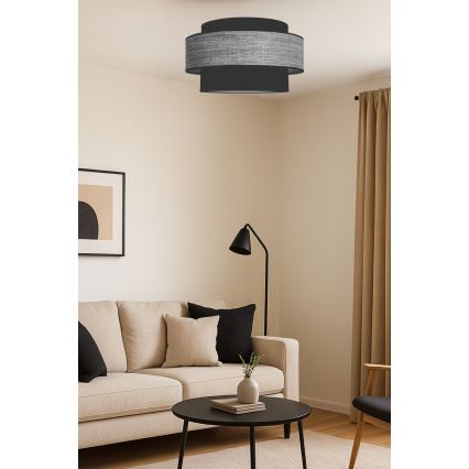 Griestu lampa GRACE 1xE27/60W/230V melna/pelēka