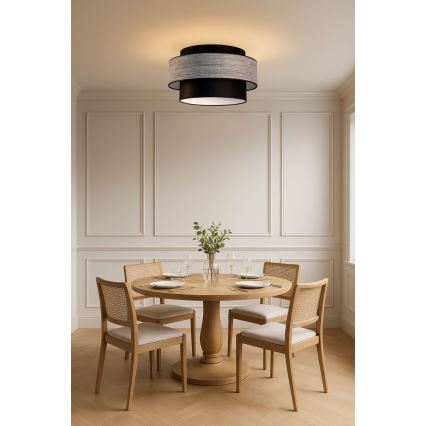 Griestu lampa GRACE 1xE27/60W/230V melna/pelēka