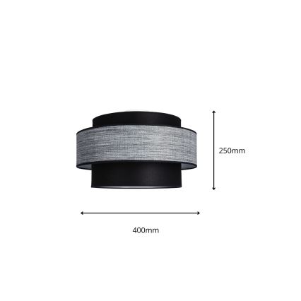 Griestu lampa GRACE 1xE27/60W/230V melna/pelēka