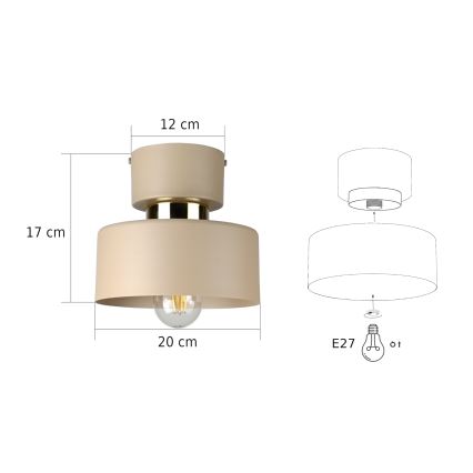 Griestu lampa IGNIA 1xE27/60W/230V taupe