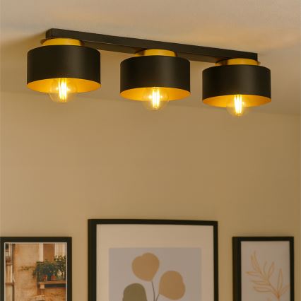 Griestu lampa IGNIA 3xE27/60W/230V melna