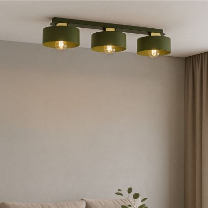 Griestu lampa IGNIA 3xE27/60W/230V zaļa