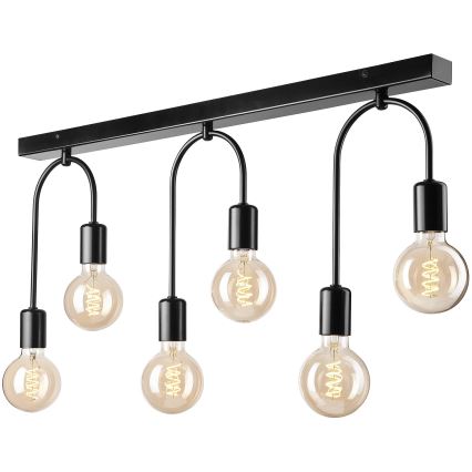 Griestu lampa JANO 6xE27/15W/230V melna
