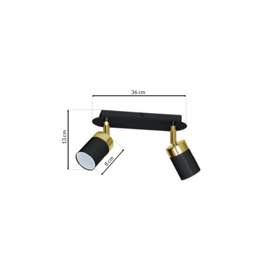 Griestu lampa JOKER 2xGU10/25W/230V melns