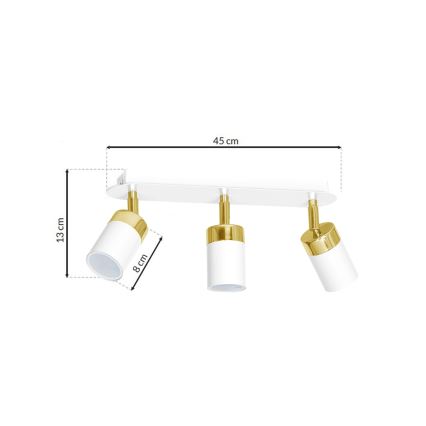 Griestu lampa JOKER 3xGU10/25W/230V balts