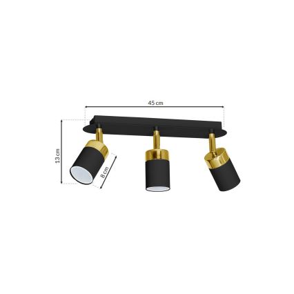 Griestu lampa JOKER 3xGU10/25W/230V melns