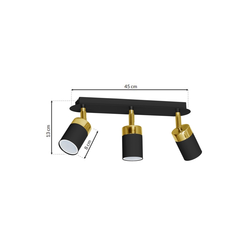 Griestu lampa JOKER 3xGU10/25W/230V melns