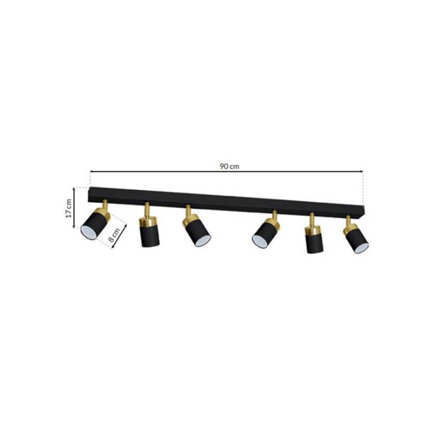 Griestu lampa JOKER 6xGU10/25W/230V melns