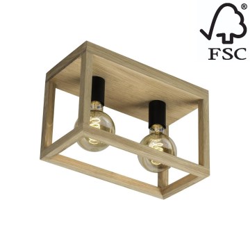 Griestu lampa KAGO 2xE27/60W/230V matēts ozolkoks - FSC sertifikāts