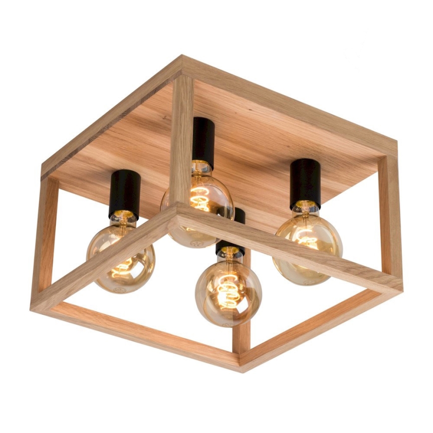 Griestu lampa KAGO 4xE27/60W/230V matēts ozols
