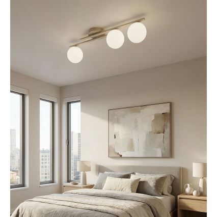 Griestu lampa KAIRO 3xE14/10W/230V bēša