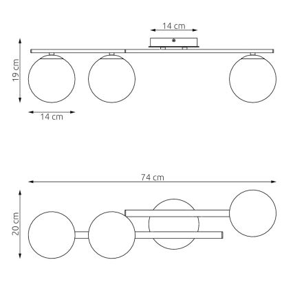 Griestu lampa KAIRO 3xE14/10W/230V bēša