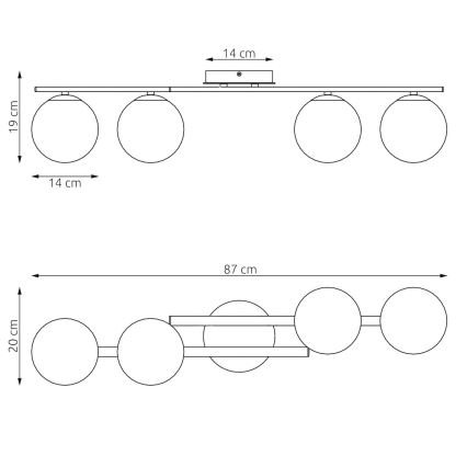 Griestu lampa KAIRO 4xE14/10W/230V bēša