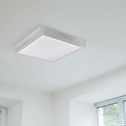 Griestu lampa KAZIMIERZ 2xE27/20W/230V 29,5x29,5 cm sudraba