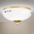 Griestu lampa LANDHAUS 1xE27/60W/230V Ø 21 cm misiņš/balta/zila