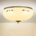 griestu lampa LANDHAUS 3xE27/60W/230V Ø 35 cm bronza/bēša/zila