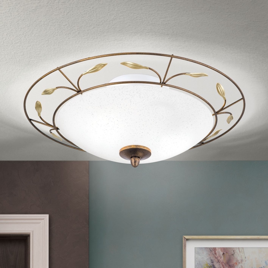 Griestu lampa LUCA 2xE14/40W/230V d. 40 cm bronza/patina